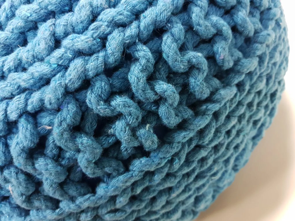 KUDOS Textiles Pvt. Ltd. MEGA AKCE: Sedací vak TEA POUF 8 tyrkysový - 40x40x35 cm