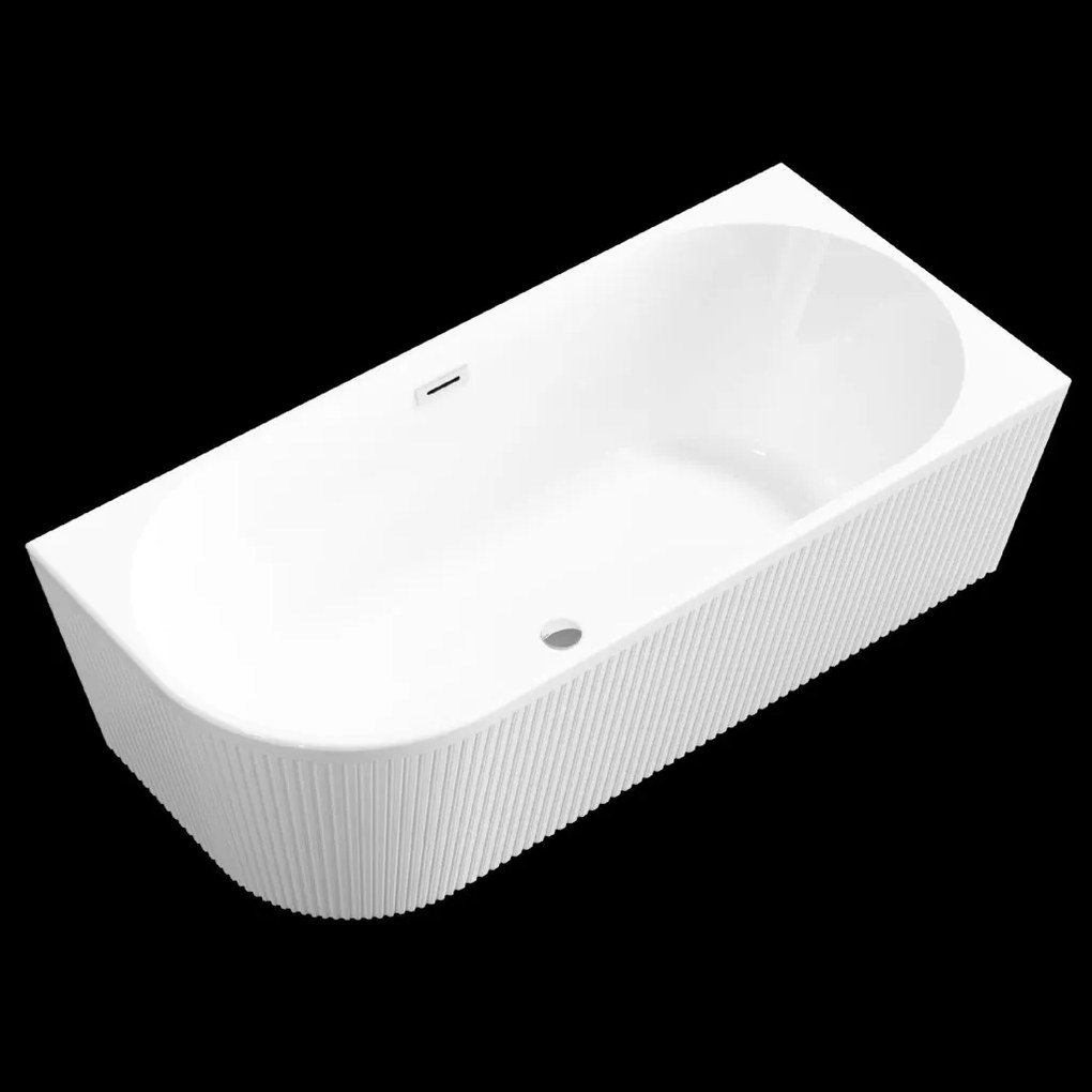 Invena Invena, voľne stojaca vaňa 170x80x58 cm, pravá, biela lesklá, chrómový prepad, INV-AN-02-11P-KPL