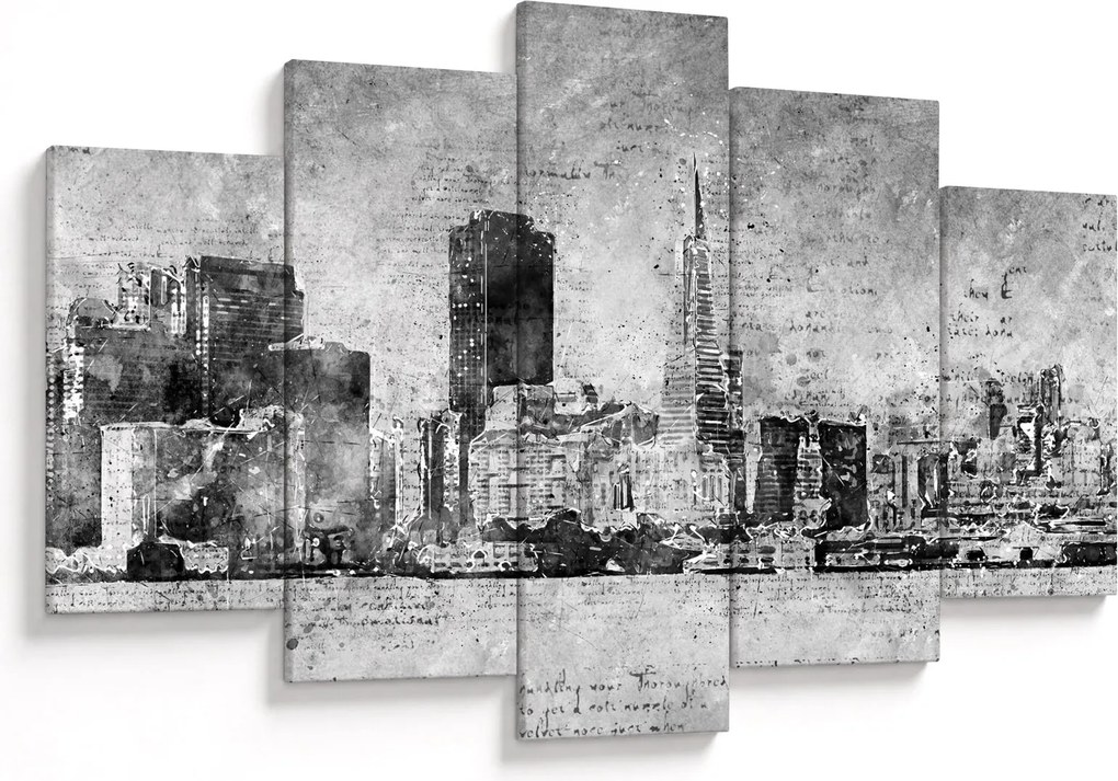 Obraz - Coffee art city (150x105 cm)