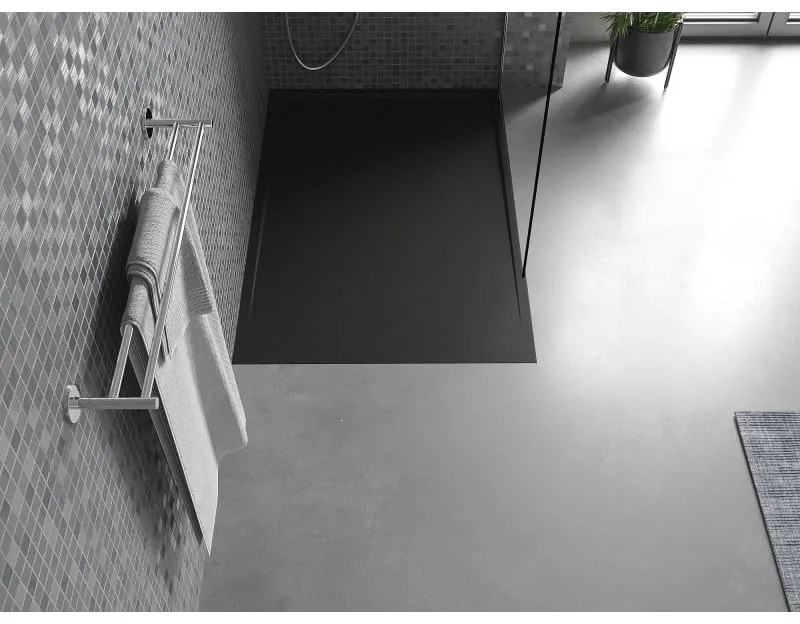 Mexen Amon, SMC obdĺžniková sprchová vanička 90 x 80 cm, čierna, 4F708090