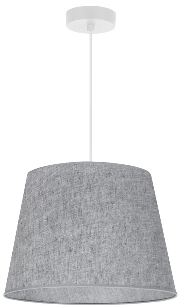 Závesné svietidlo Len, 1x šedé textilné tienidlo, (fi 38 cm), w