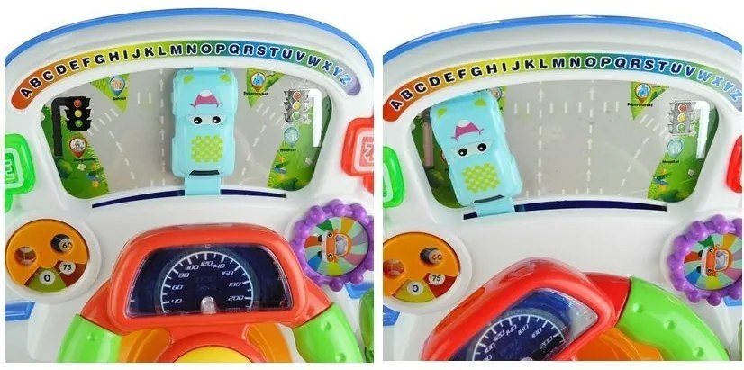 LEAN Toys Interaktívny vzdelávací volant – zvuky a svetlo