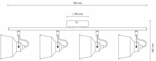 LED Stropné prisadené svietidlo 4xE14/8W/230V