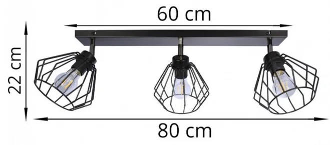 Loft Kovový luster Stropné svietidlo