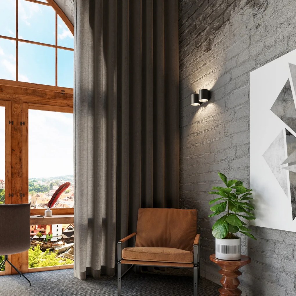 Nástenné svietidlo Orbis, 2x čierne kovové tienidlo