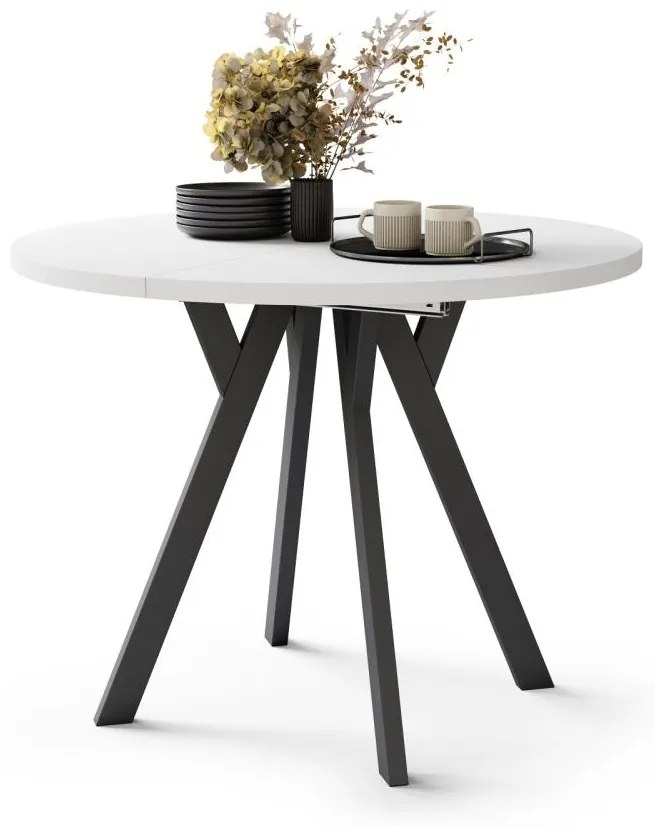 Rozkladací jedálenský stôl ARTUR biely/čierny