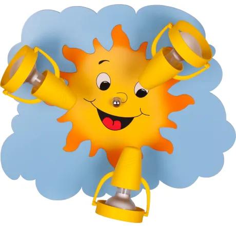 HELLUX Detské stropné svietidlo SUN 3 E14 žltá 5246408