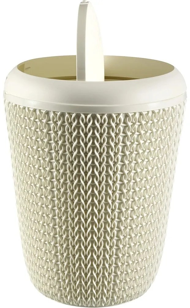 Biely odpadkový kôš do kúpeľne Curver Knit, 7 l