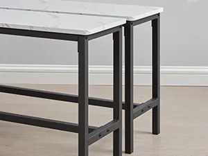 Jedálenský set Vasagle Viant mramorový/čierny