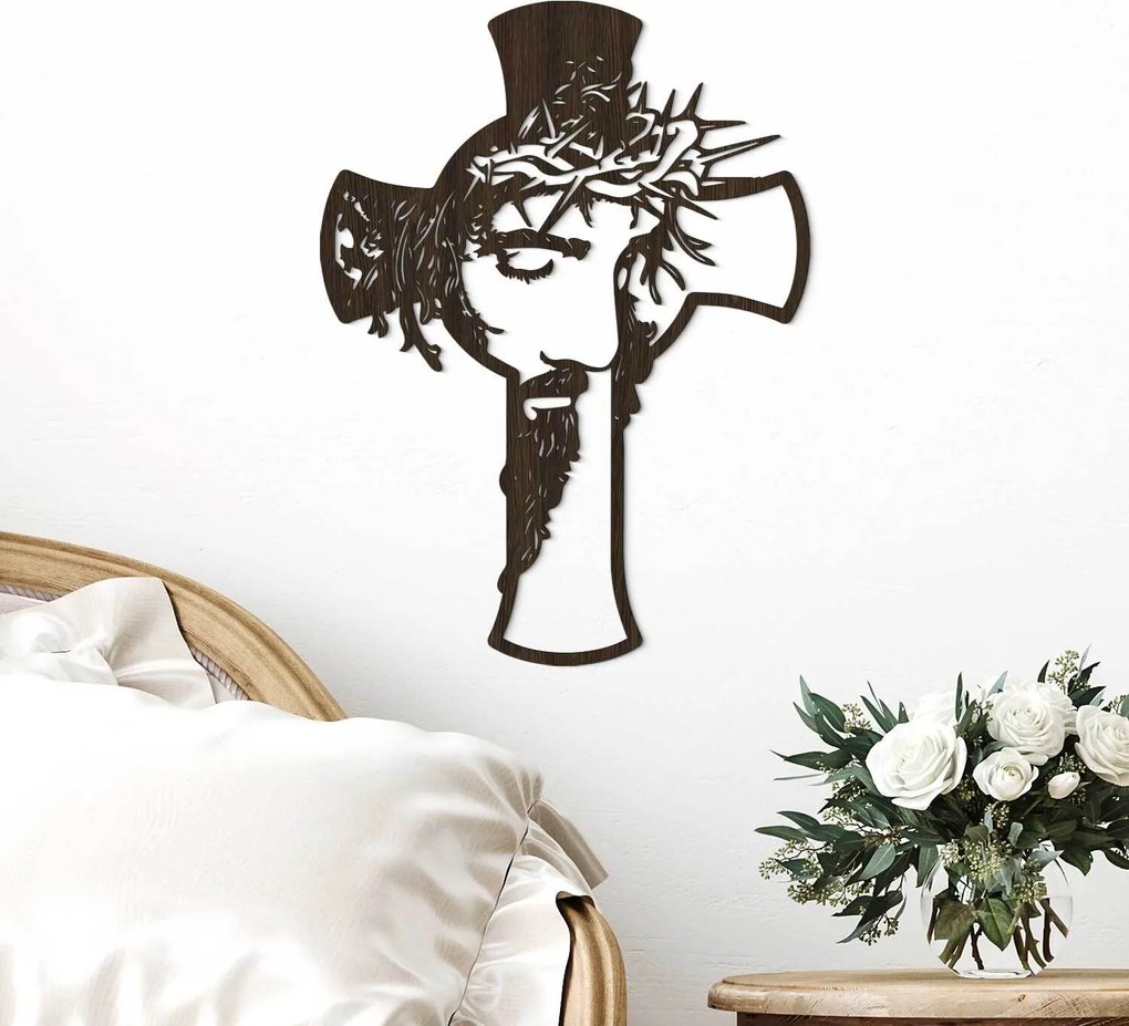 DUBLEZ | Drevený kríž na stenu s Ježišom