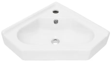 Rohové umývadlo SAT B-Way 55x38,5 cm otvor pre batériu uprostred SATBW5538