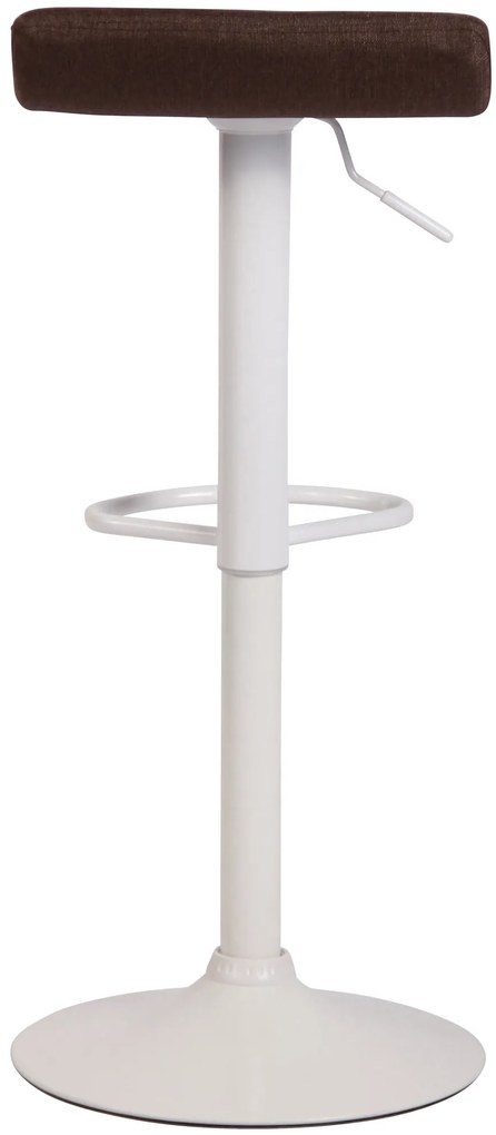Barová stolička Dyn V2 - látka, biela podnož - Hnedá