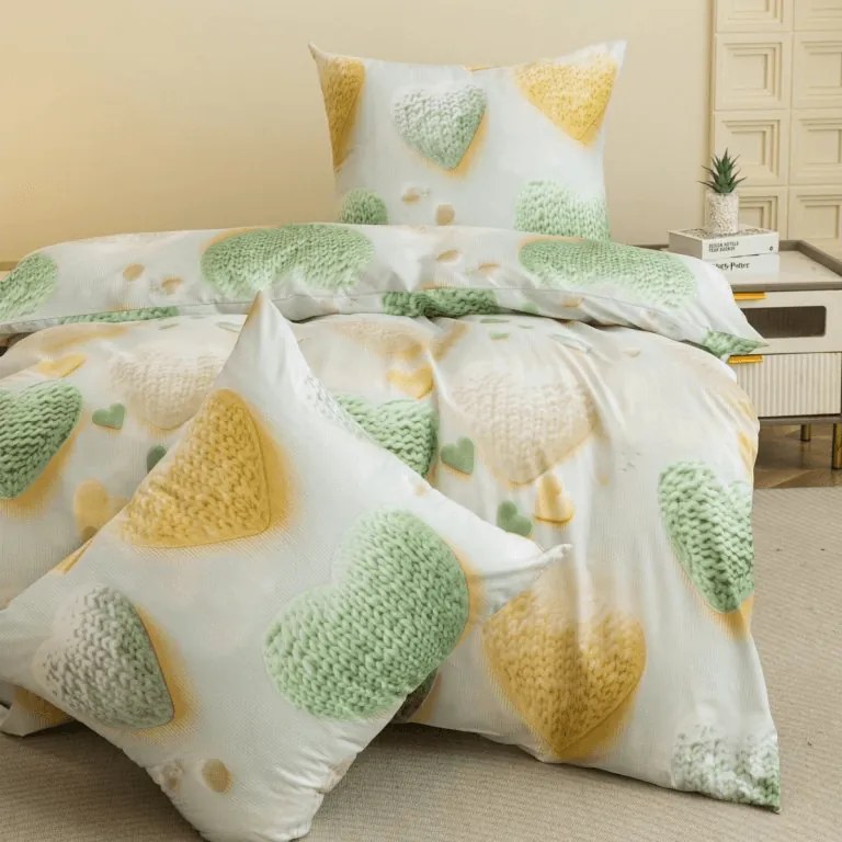 Obliečky z mikrovlákna HEARTAMI farebné Rozmer obliečky: 2 ks 70 x 80 cm | 160 x 200 cm