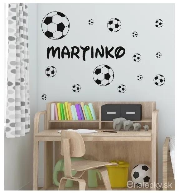 Nálepky na stenu - Futbalové lopty s menom Farba: mentolová 055