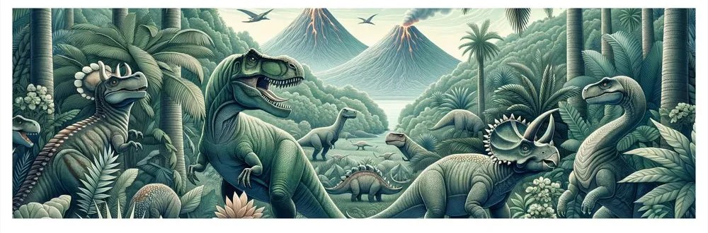 Obraz divoký svet dinosaurov
