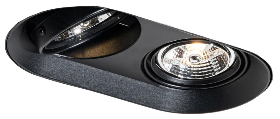Okrúhle zapustené bodové svetlo čierne GU10 70 mm 2-svetlo - Hubs