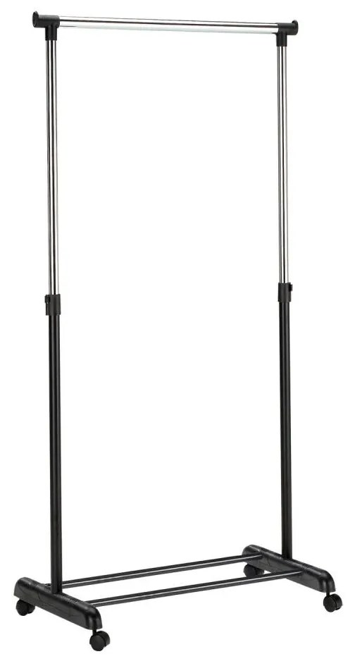 Mobilný kovový vešiak 170x88 cm čierna/chróm