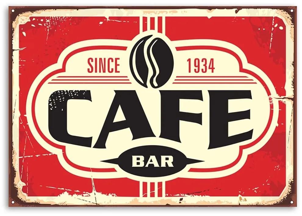 Obraz na plátně Retro plakát Sign Cafe - 100x70 cm