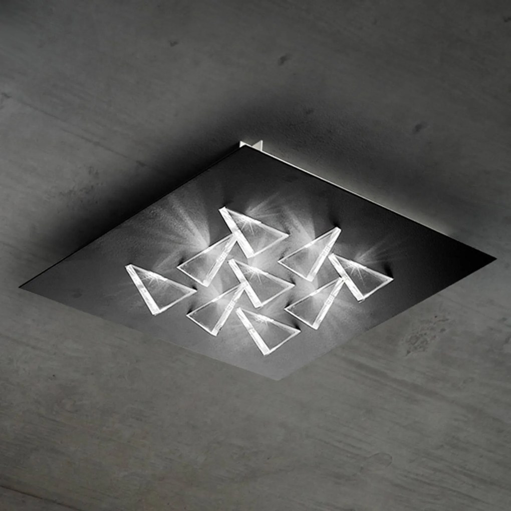 Stropné LED svietidlo Cristalli 36 x 36 cm čierne