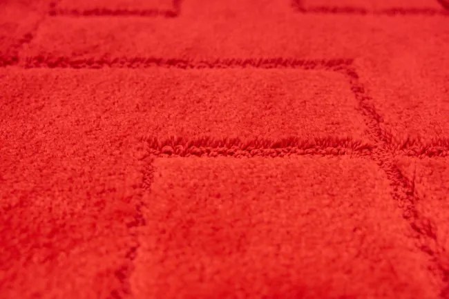 Kúpeľňový koberček Inez Red červený / geometria