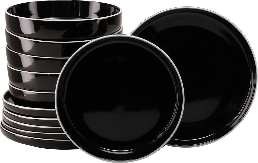 XXXLutz JEDÁLENSKÝ SERVIS Nordic Gourmet Schwarz 12-dielne Creatable - Online Only bytové doplnky - 007768069702