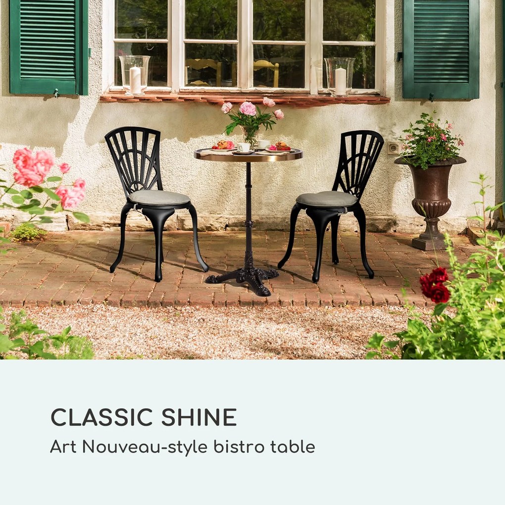 Blumfeldt Patras Lux, bistro stôl s trojnohým podstavcom, mramorový stôl, Ø: 57,5 cm, výška: 72 cm