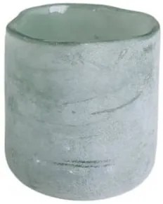 Sklenený svietnik na čajové sviečky Ebba green - Ø 8*7 cm