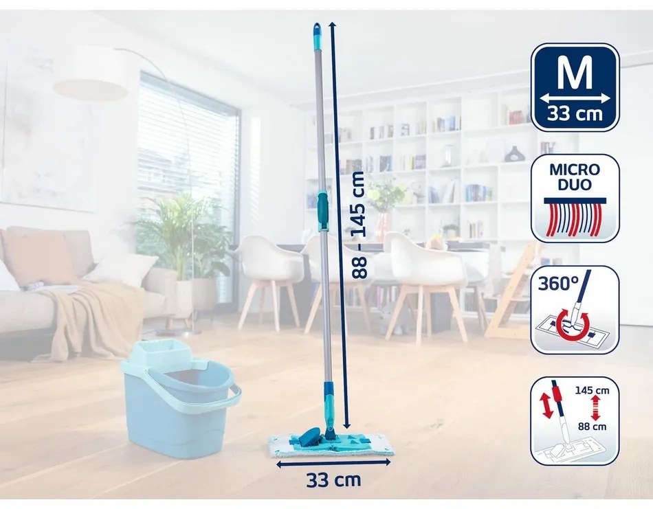 Leifheit Mop PowerClean M micro duo s teleskopickou tyčou 55512