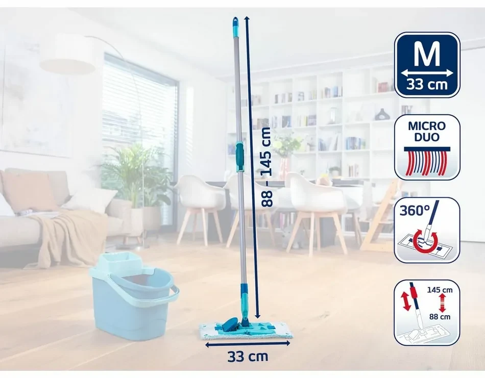 Leifheit Mop PowerClean M micro duo s teleskopickou tyčou 55512