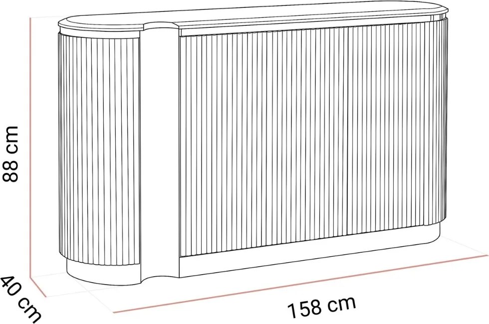 KOMODA CASTELLO ECRU + MRAMOR 158 cm