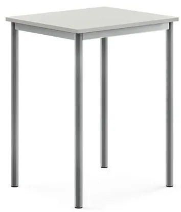 Stôl SONITUS, 700x600x900 mm, HPL - šedá, strieborná