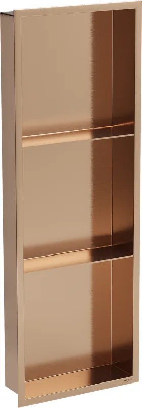 Mexen X-Wall-R, polica na zapustenie s prírubou 90 x 30 cm, medená matná - 19C0903010S