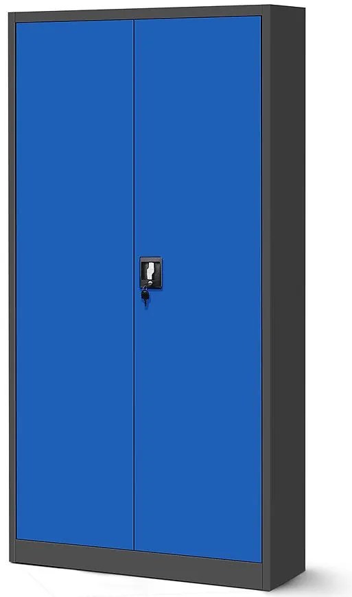 Skriňa Jan H kovová antracit/modrá