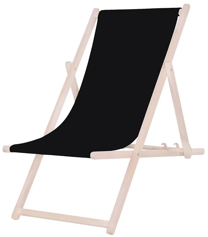 Záhradné lehátko čierne/buk