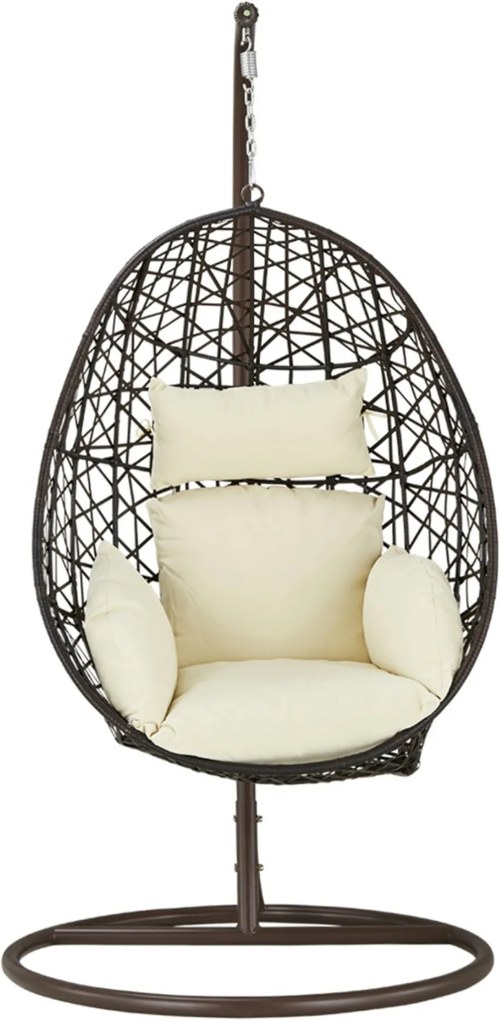 Sconto Závesné kreslo COLMAR hnedá mocca/krémová