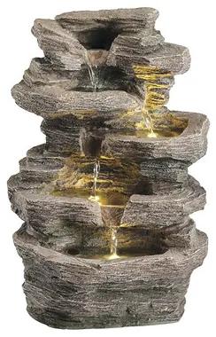 Záhradná fontána polyresinová kamenná kaskáda 21 x 27 x 39 cm