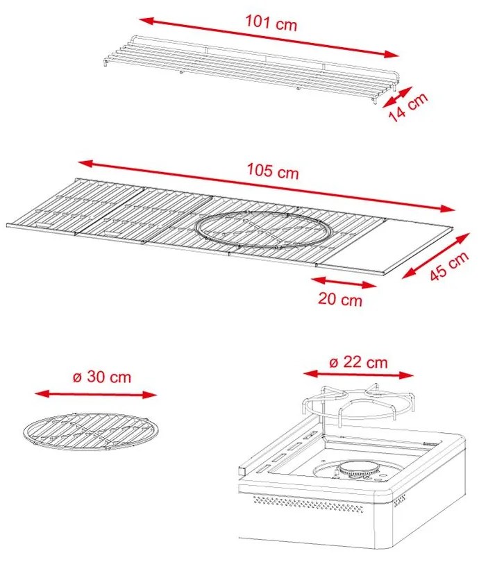 Luxusná záhradná kuchyňa - plynový BBQ gril s bočným horákom Avenberg FLORIDA