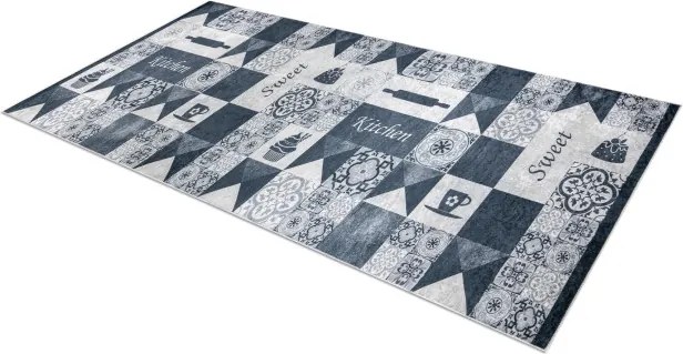 Protišmykový koberec / behúň ANDRE 44211 sivý / strieborný