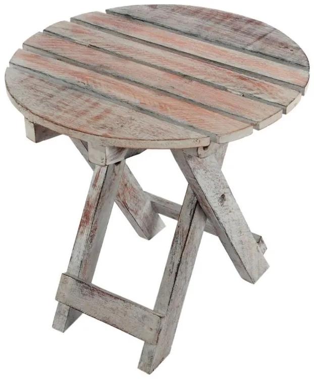 Skladací stolík DIVERO Vintage - 31 cm, drevený