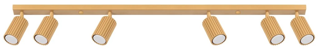 Bodové svietidlo Karbon, 6x zlaté kovové tienidlo, (možnosť polohovania)