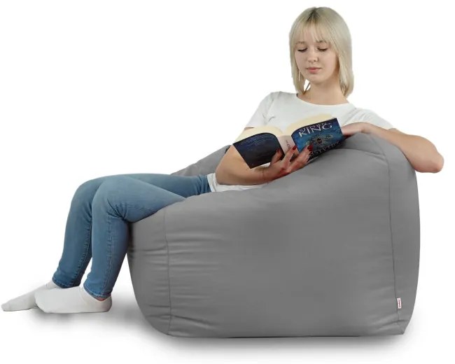 Sedací vak AMALFI plyš oceľový