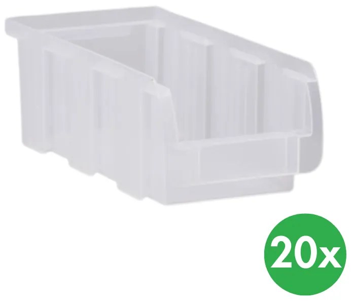 Plastový box COMPACT, 102 x 215 x 75 mm, priehľadný