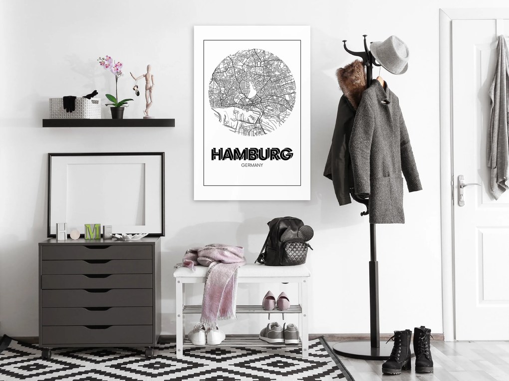 Artgeist Obraz - Retro Hamburg (1 Part) Vertical Veľkosť: 20x30, Verzia: Premium Print