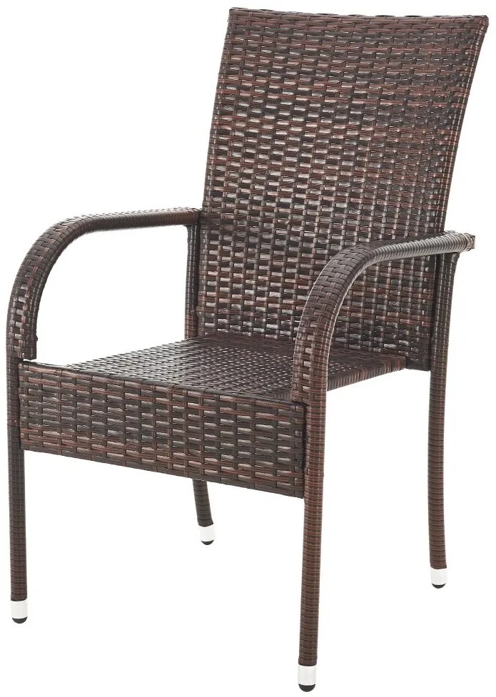 5dielny záhradný jedálenský ratanový set BestBerg Capri BBRF-17785BR / hnedá