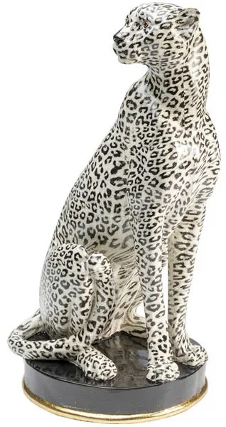 Cheetah dekorácia biela/čierna 54cm