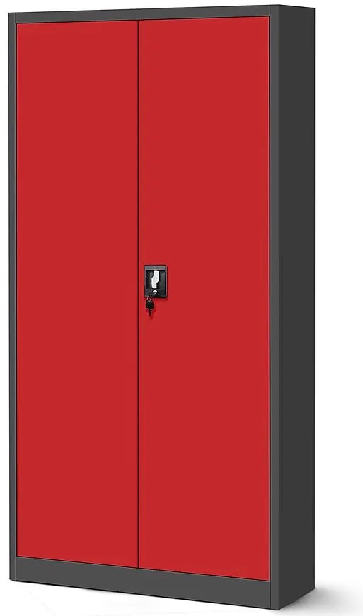 Skriňa Jan H kovová antracit/červená