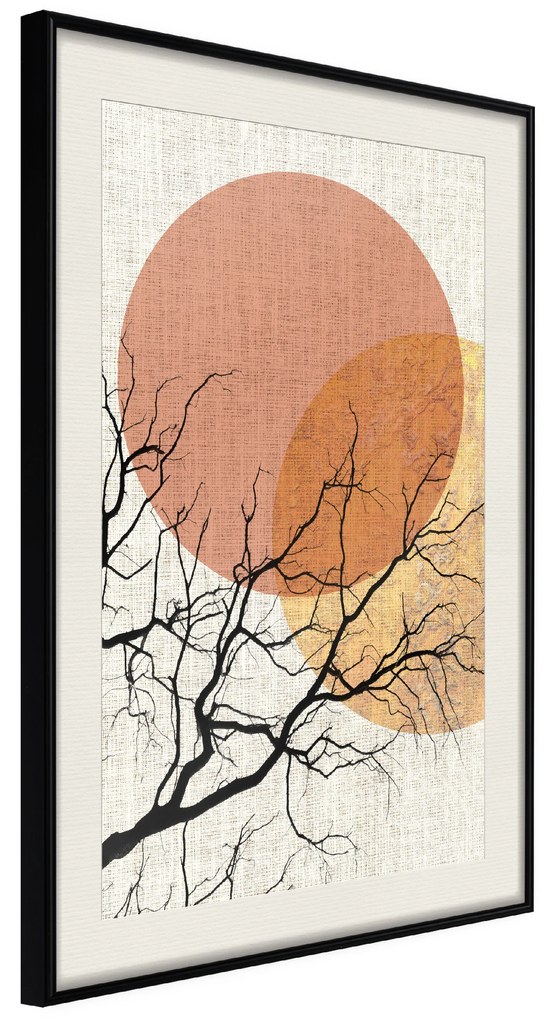Artgeist Plagát - Double Moon [Poster] Veľkosť: 30x45, Verzia: Zlatý rám s passe-partout