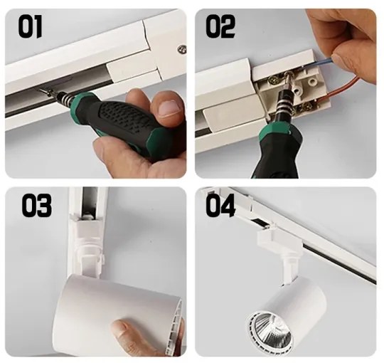 Bodové svietidlo v lištovom systéme 8xGU10/25W/230V 4 m čierna