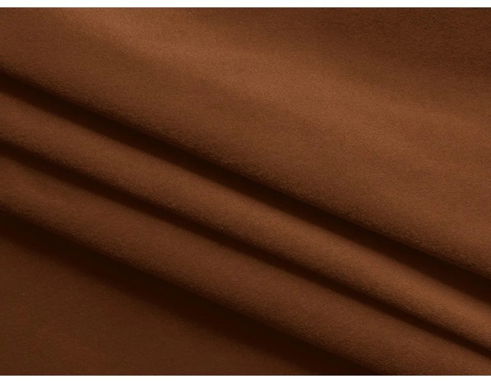 Terakotová zamatová rozkladacia/s úložným priestorom rohová pohovka (ľavý roh/s leňoškou) Kapua – Makamii