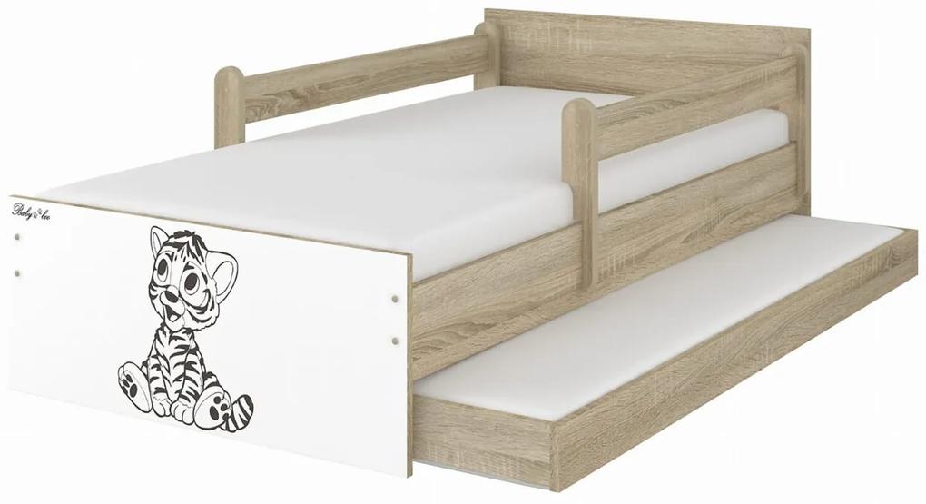 Raj posteli Detská posteľ "hnedý tiger" MAX  XL borovica nórska